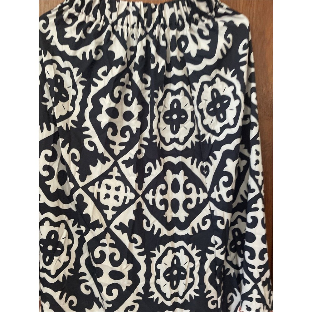 Boho Gypsy Maxi Skirt Sz L Black Multi Geometric Tribal Straight Stretch - Picture 5 of 6